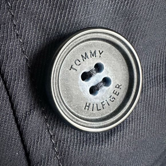 Tommy Hilfiger Navy Trench Coat Woman’s Size XL - Picture 9 of 9
